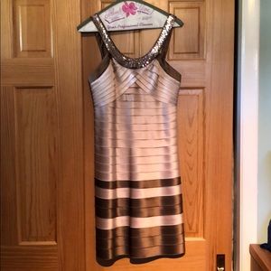 Beautiful BCBG Maxazria metallic dress